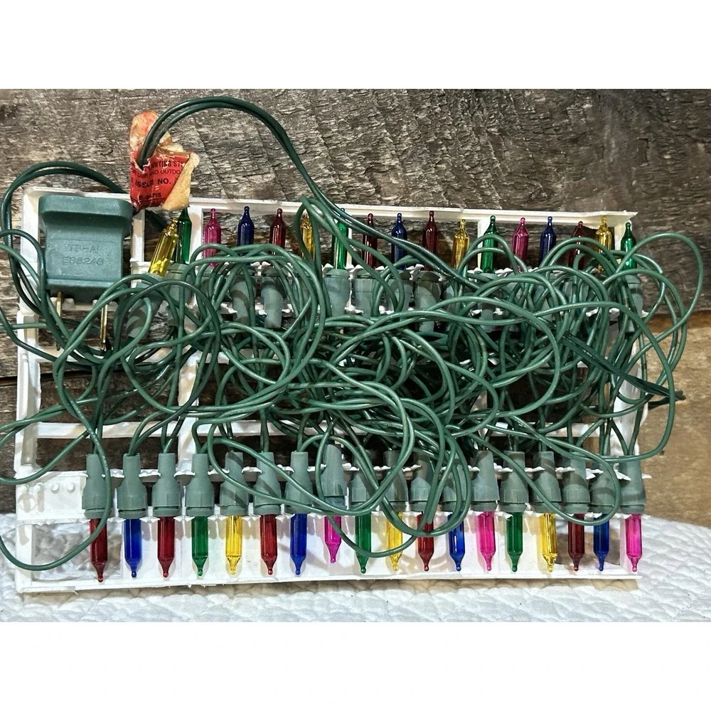 Vintage Foremost‎ Industries Indoor Outdoor Blue 50 Bulb Light Set
